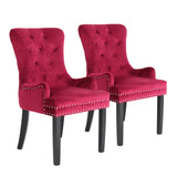 2X French Provincial Velvet with Ring Chair LISSE - BORDEAUX RED