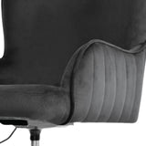 Desk Armchair - Home Office Swivel Chair PLUME - BLACK - Extra Image