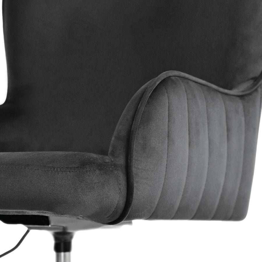 Desk Armchair - Home Office Swivel Chair PLUME - BLACK