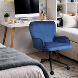 Desk Armchair - Home Office Swivel Chair PLUME - BLUE - 45-Degree Angle