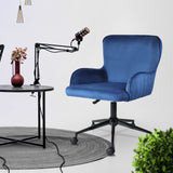 Desk Armchair - Home Office Swivel Chair PLUME - BLUE - Rear View