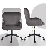 Desk Armchair - Home Office Swivel Chair PLUME - GREY