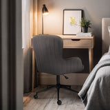 Desk Armchair - Home Office Swivel Chair PLUME - GREY - Rear View