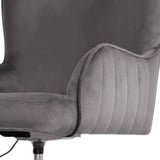Desk Armchair - Home Office Swivel Chair PLUME - GREY - Low Angle