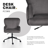 Desk Armchair - Home Office Swivel Chair PLUME - GREY - Side View