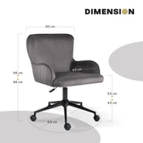 Desk Armchair - Home Office Swivel Chair PLUME - GREY - Extra Image
