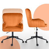 Desk Armchair - Home Office Swivel Chair PLUME - ORANGE - Close-Up Angle