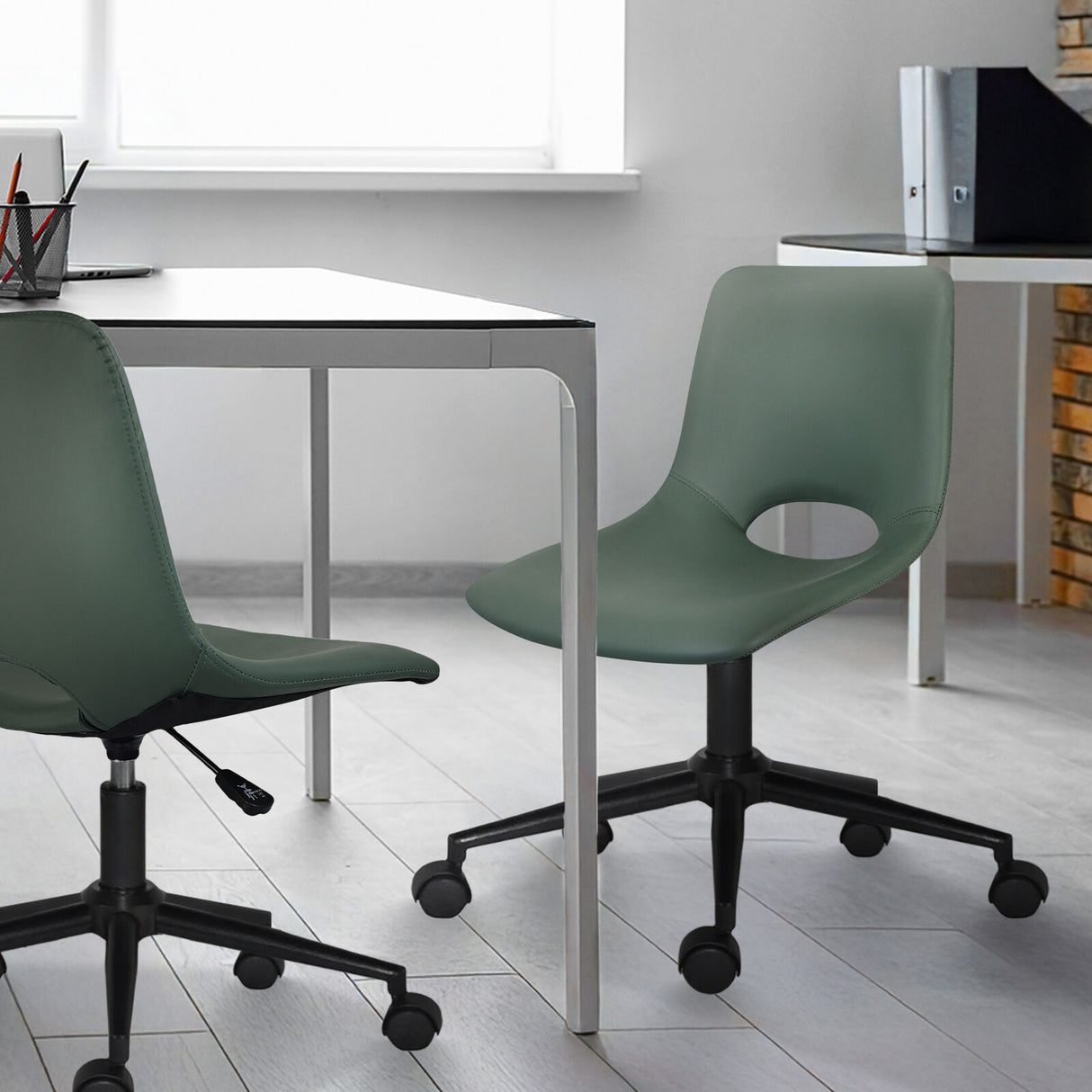 2X Office Desk Chair - PU Leather HALO - GREN