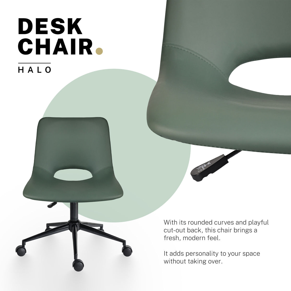 2X Office Desk Chair - PU Leather HALO - GREN