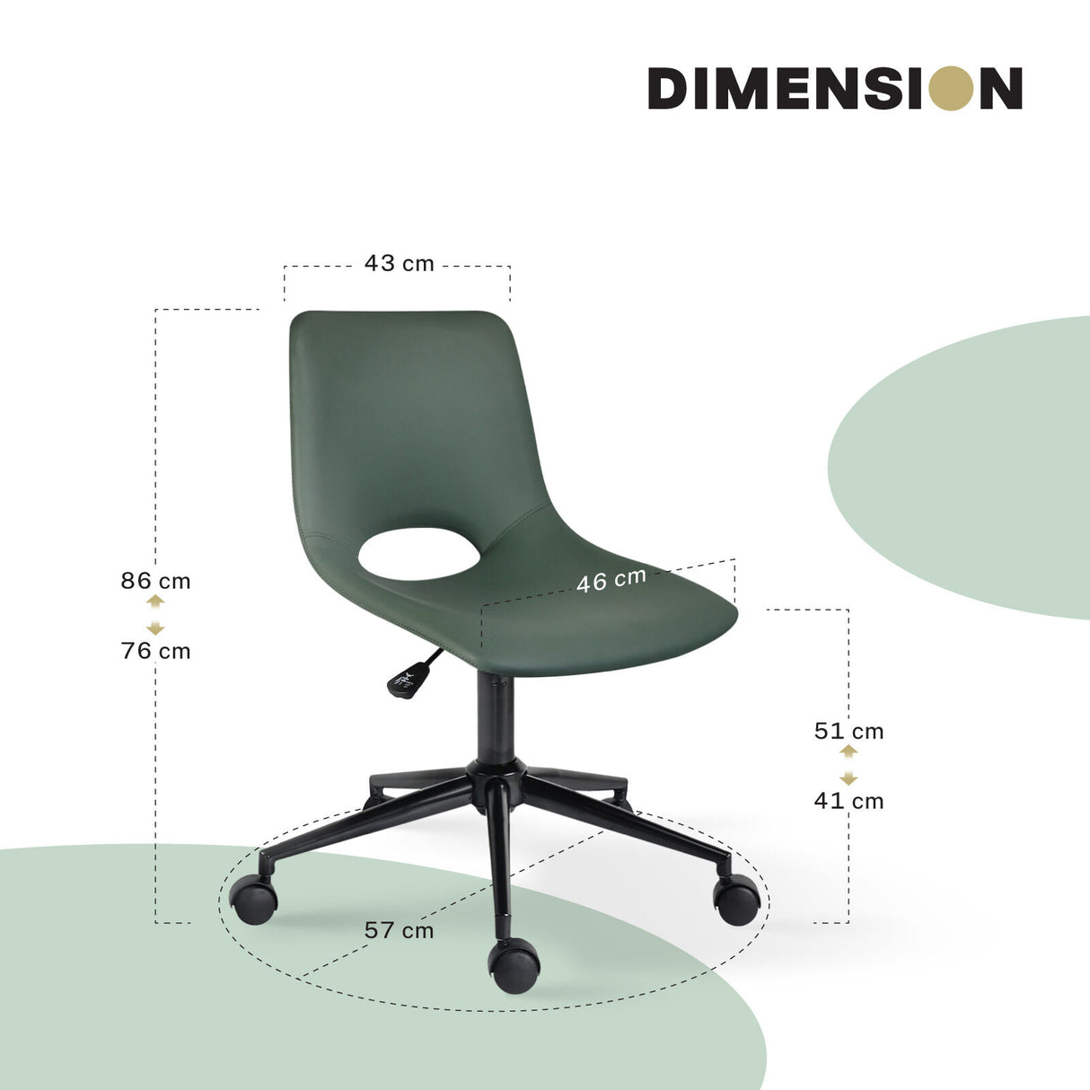 2X Office Desk Chair - PU Leather HALO - GREN