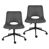 2X Office Desk Chair - PU Leather HALO - GREY