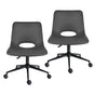 2X Office Desk Chair - PU Leather HALO - GREY