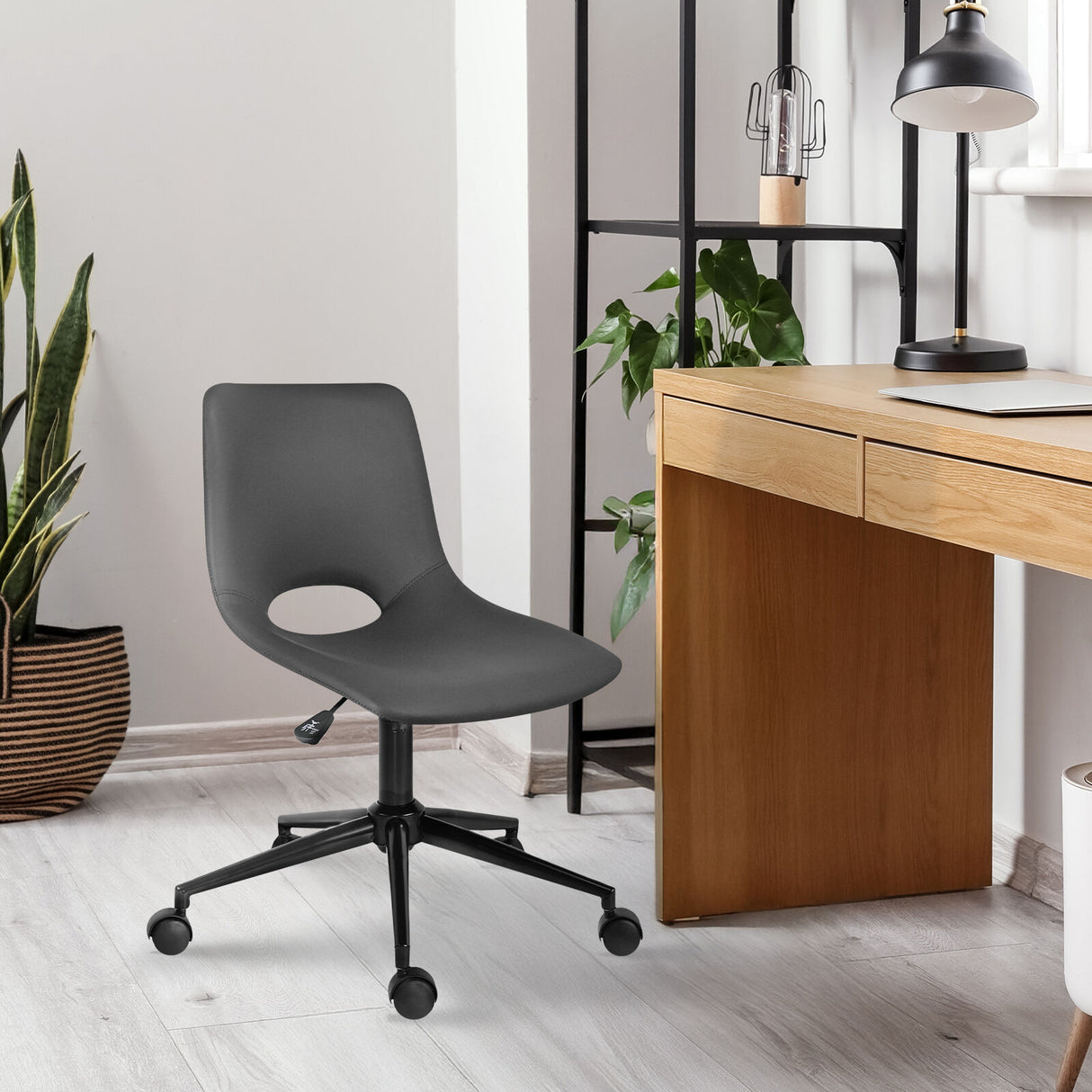 2X Office Desk Chair - PU Leather HALO - GREY