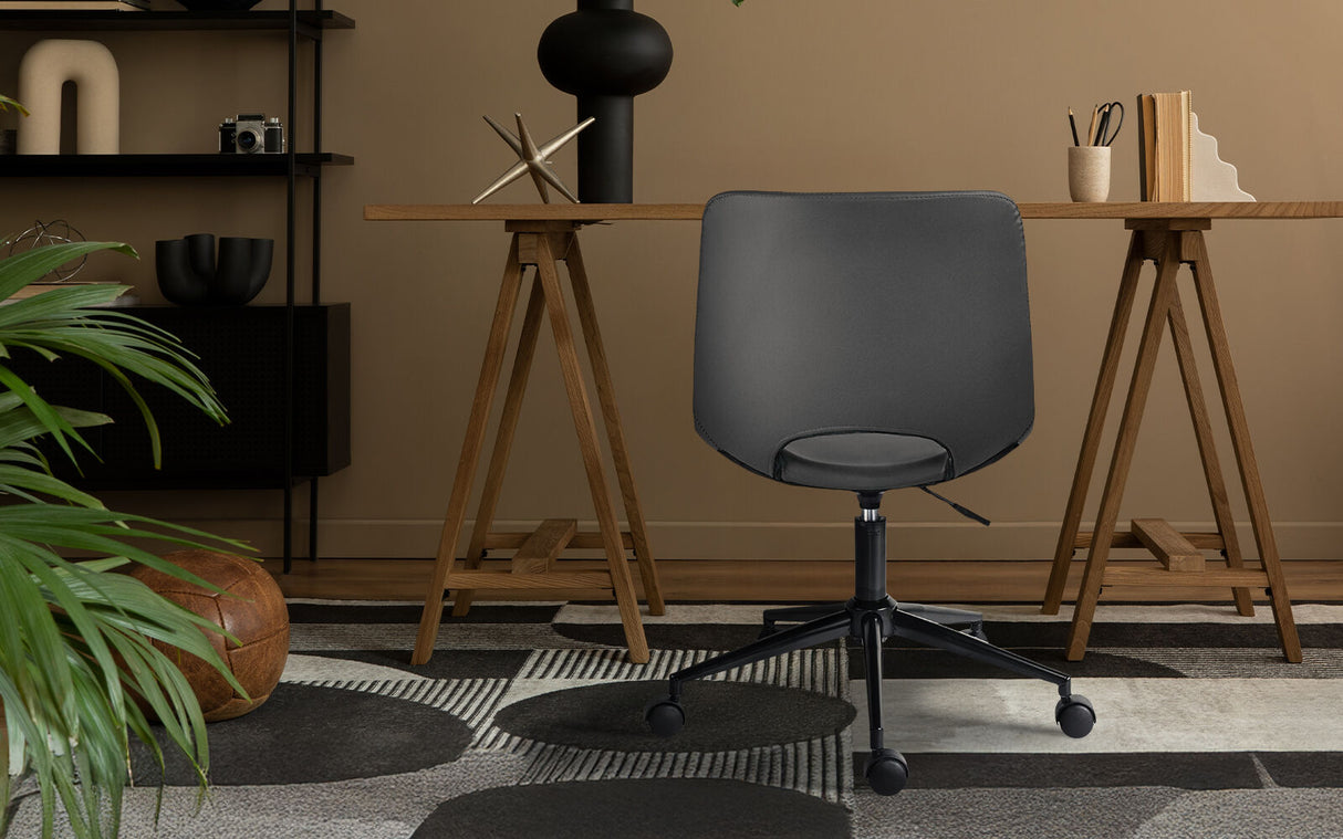 2X Office Desk Chair - PU Leather HALO - GREY