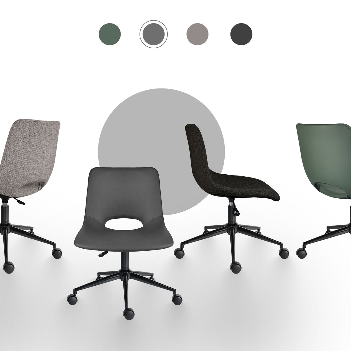 2X Office Desk Chair - PU Leather HALO - GREY
