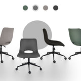 2X Office Desk Chair - PU Leather HALO - GREY - 45-Degree Angle