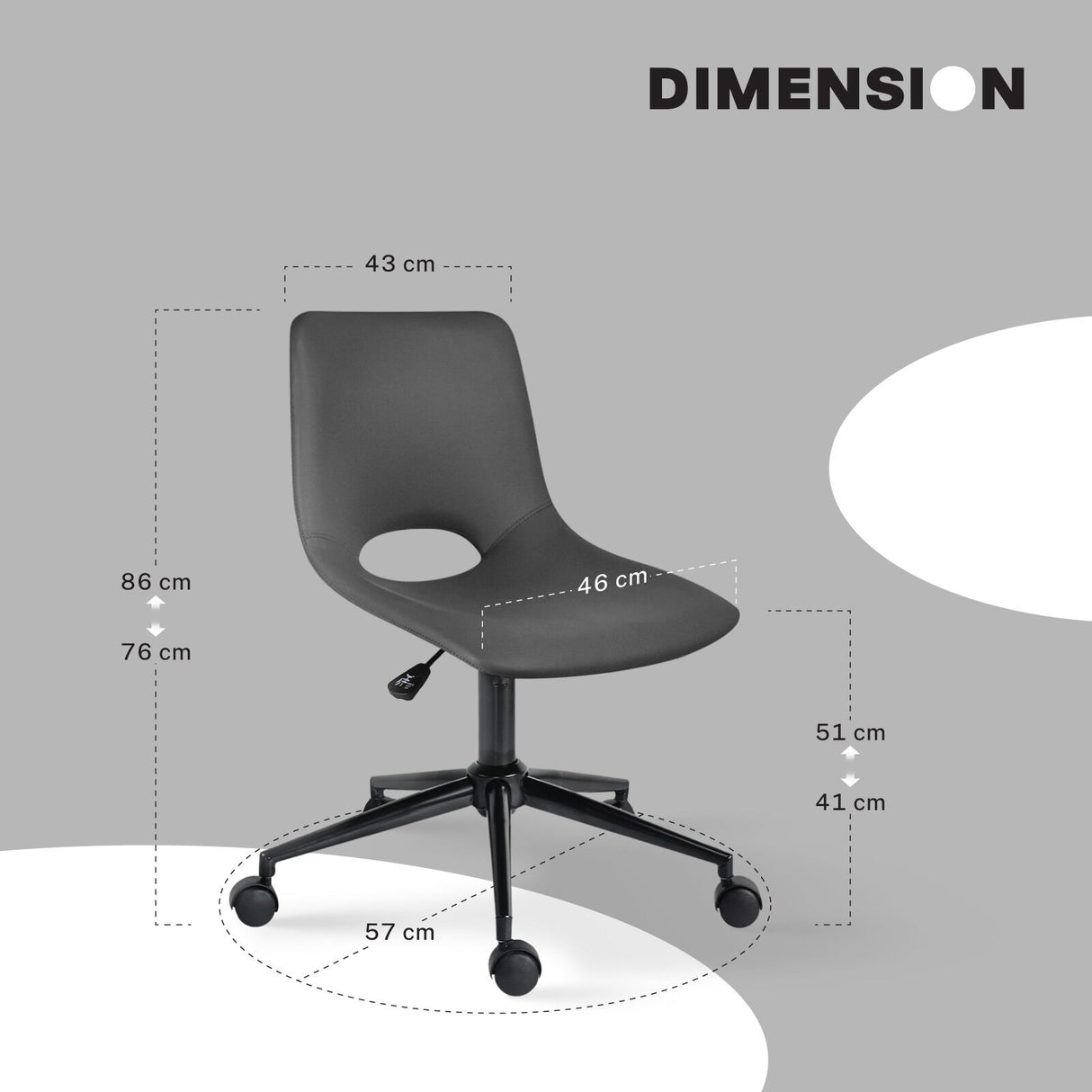 2X Office Desk Chair - PU Leather HALO - GREY