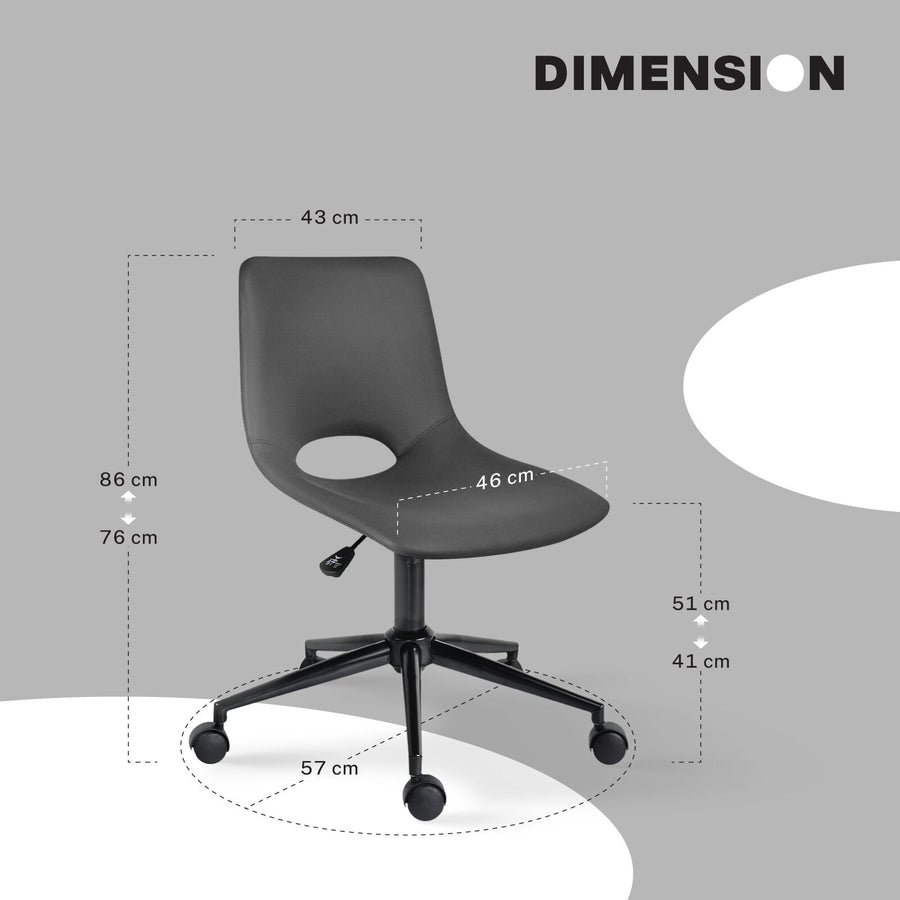 2X Office Desk Chair - PU Leather HALO - GREY