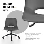 2X Office Desk Chair - PU Leather HALO - GREY