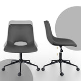 2X Office Desk Chair - PU Leather HALO - GREY