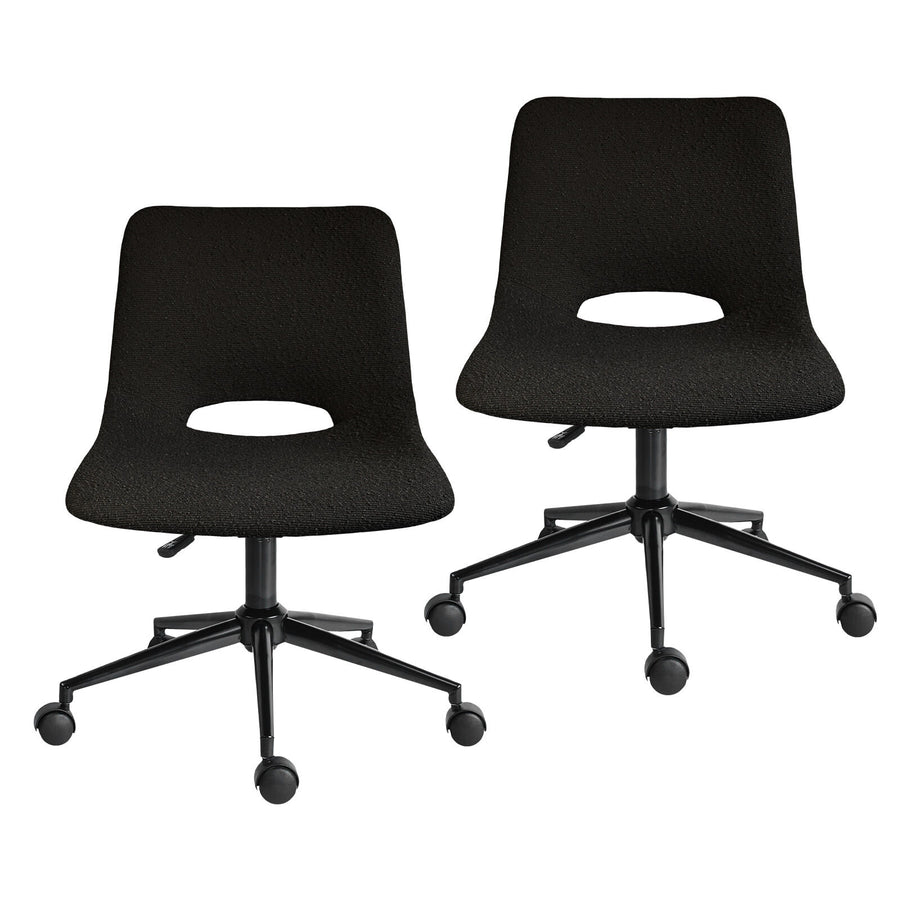 2X Office Desk Chair - Loop Yarn Fabric HALO - BLACK