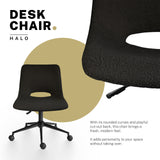 2X Office Desk Chair - Loop Yarn Fabric HALO - BLACK - Side View