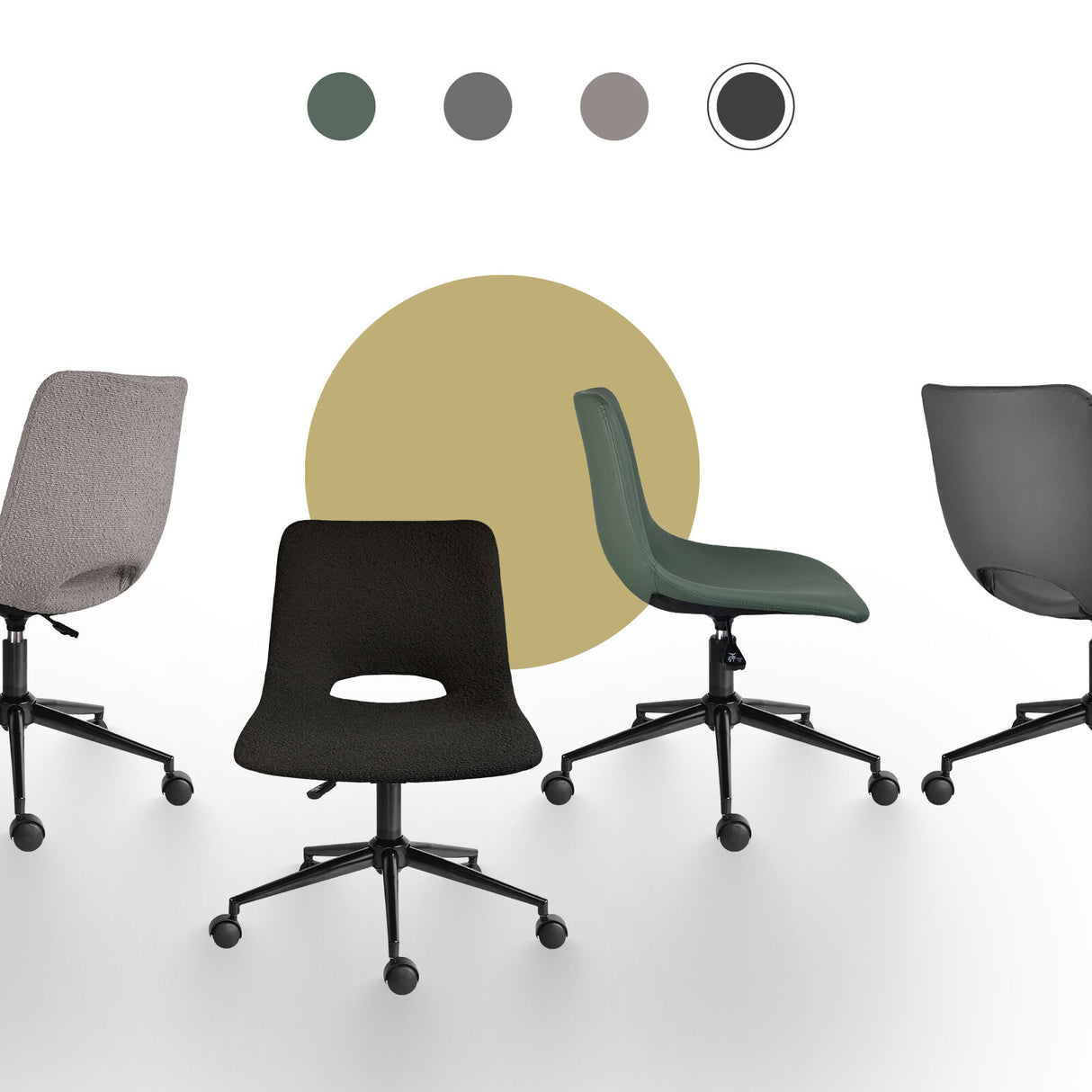 2X Office Desk Chair - Loop Yarn Fabric HALO - BLACK