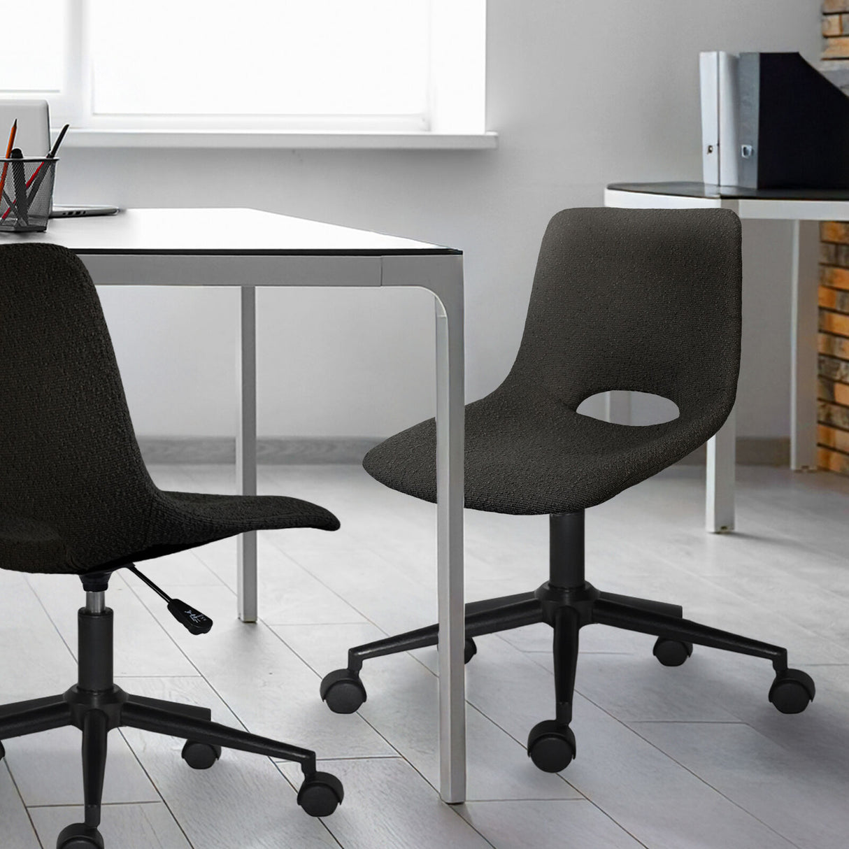 2X Office Desk Chair - Loop Yarn Fabric HALO - BLACK