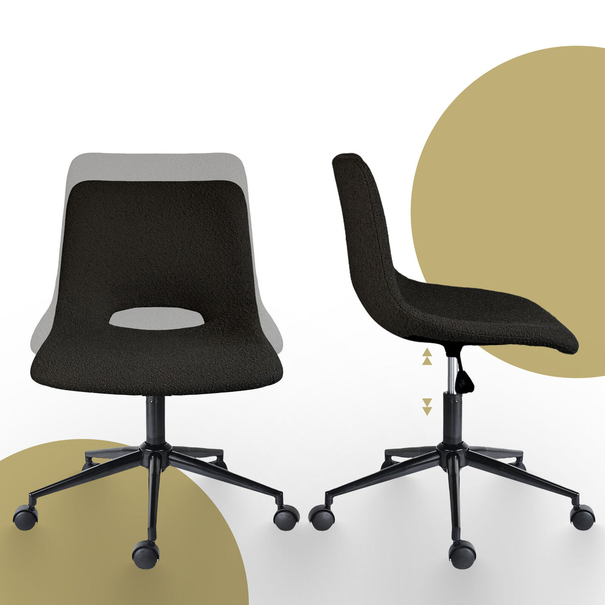 2X Office Desk Chair - Loop Yarn Fabric HALO - BLACK