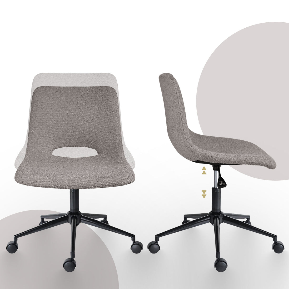 2X Office Desk Chair - Loop Yarn Fabric HALO - GREY