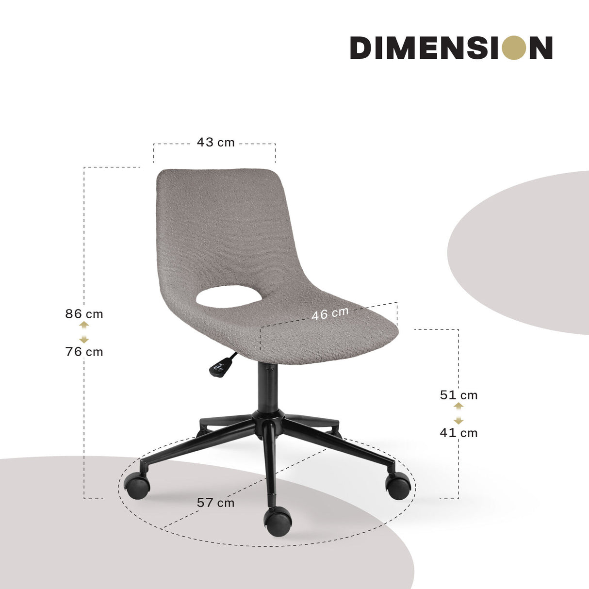 2X Office Desk Chair - Loop Yarn Fabric HALO - GREY