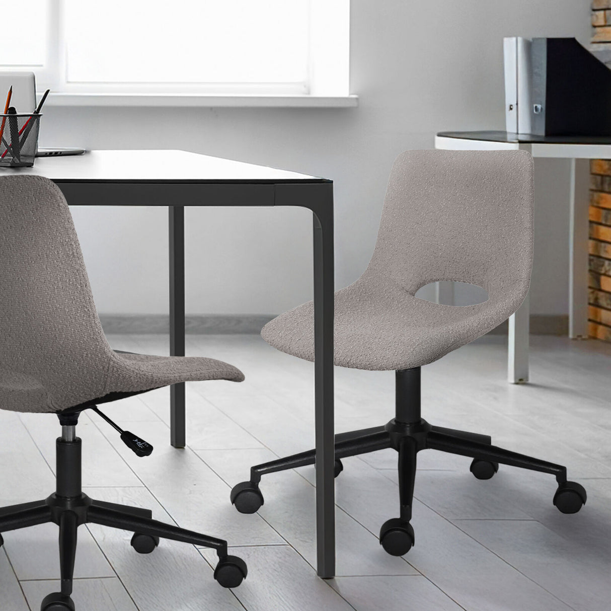 2X Office Desk Chair - Loop Yarn Fabric HALO - GREY