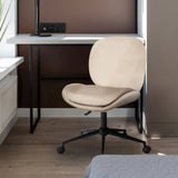 Office Desk Chair - Velvet OVOID - PALE KHAKI