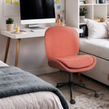 Office Desk Chair - Linen Fabric OVOID - EARTHY RED - Side View