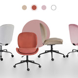 Office Desk Chair - Linen Fabric OVOID - EARTHY RED - 45-Degree Angle