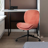 Office Desk Chair - Linen Fabric OVOID - EARTHY RED