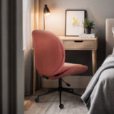 Office Desk Chair - Linen Fabric OVOID - EARTHY RED - Top-Down View