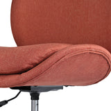 Office Desk Chair - Linen Fabric OVOID - EARTHY RED - Low Angle