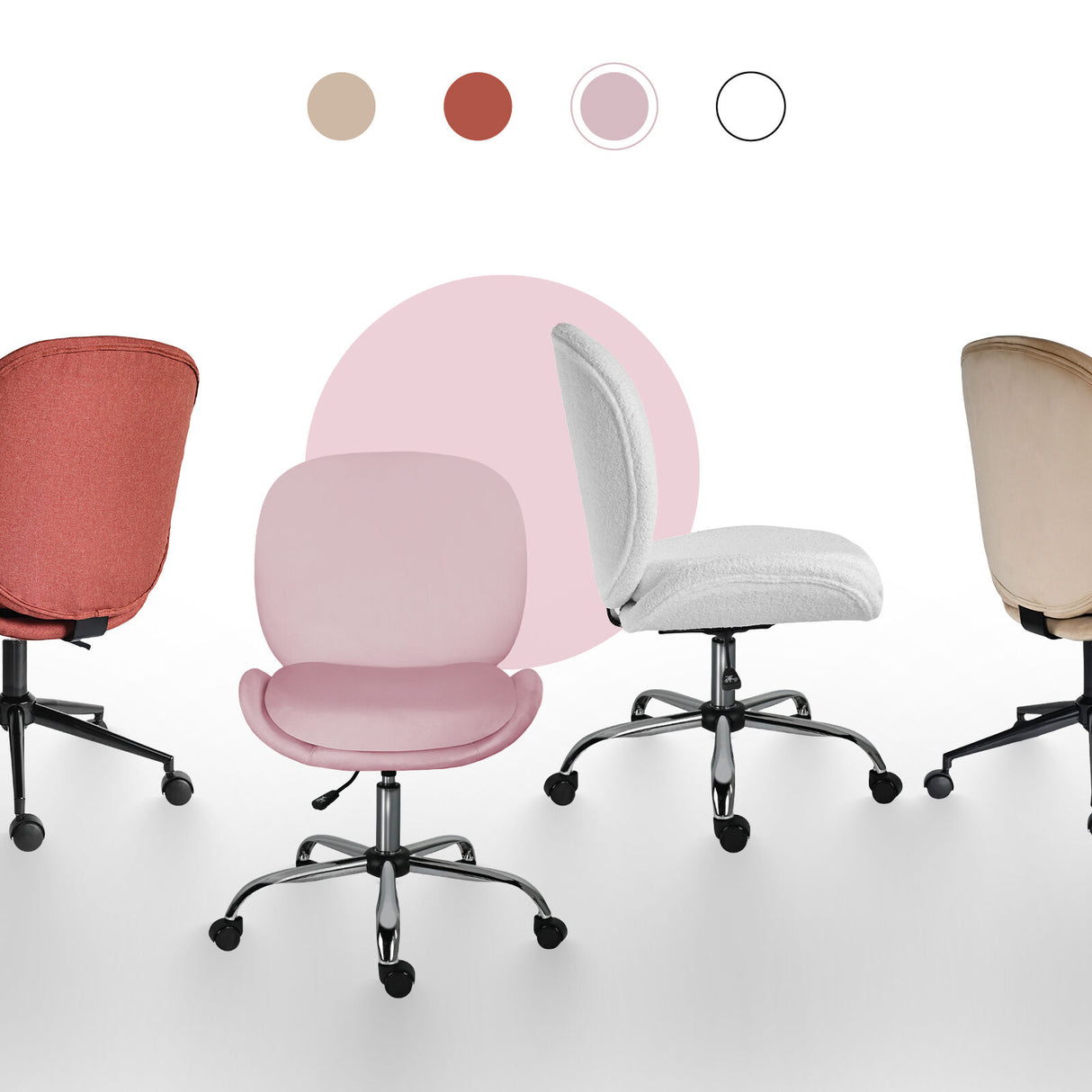 Office Desk Chair - Velvet OVOID - PINK