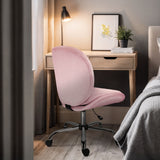 Office Desk Chair - Velvet OVOID - PINK - Close-Up Angle