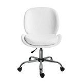 Office Desk Chair - Teddy Boucle OVOID - WHITE