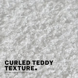 Office Desk Chair - Teddy Boucle OVOID - WHITE - Side View