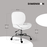Office Desk Chair - Teddy Boucle OVOID - WHITE