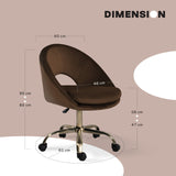 Office Desk Chair - Velvet COVE - BROWN - Extra Image