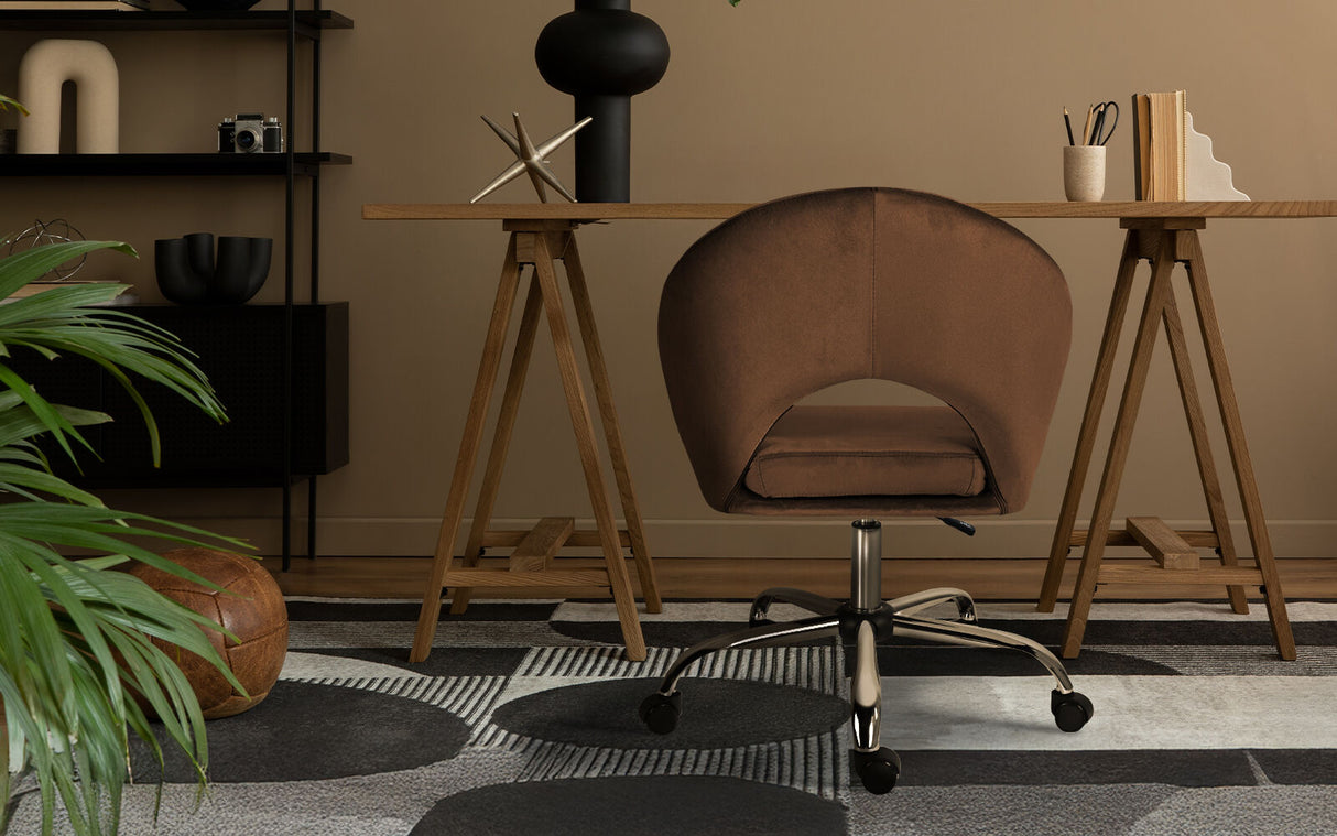 Office Desk Chair - Velvet COVE - BROWN