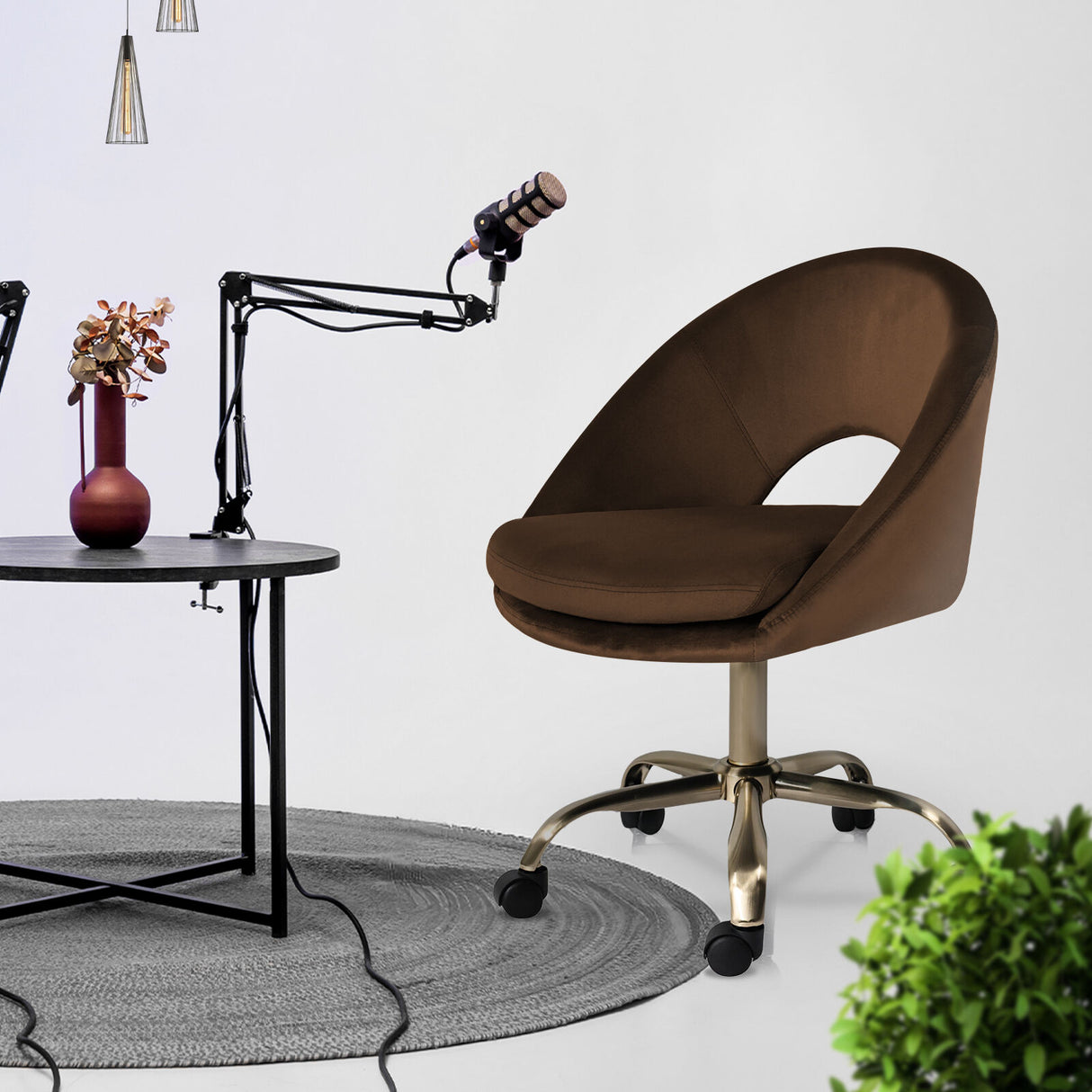 Office Desk Chair - Velvet COVE - BROWN
