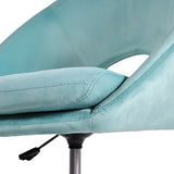Office Desk Chair - Velvet COVE - BLUE - Close-Up Angle