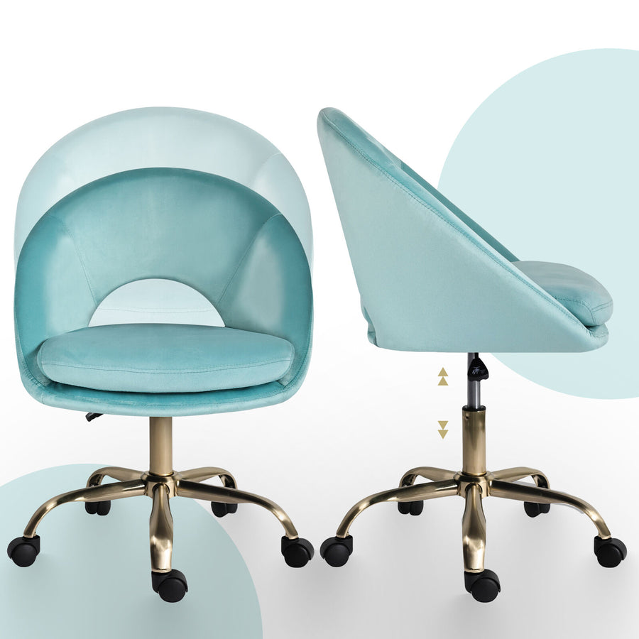 Office Desk Chair - Velvet COVE - BLUE