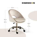 Office Desk Chair - Velvet COVE - CREAM - Extra Image