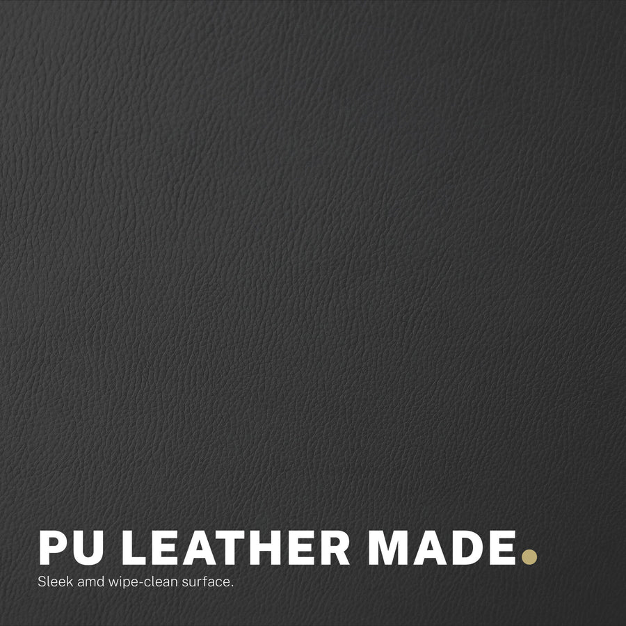 Office Desk Chair - PU Leather STRATA - BLACK